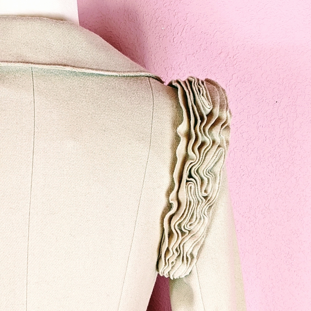 Robert Rodriguez Tan Wool Peplum Jacket Size 2 - image 8